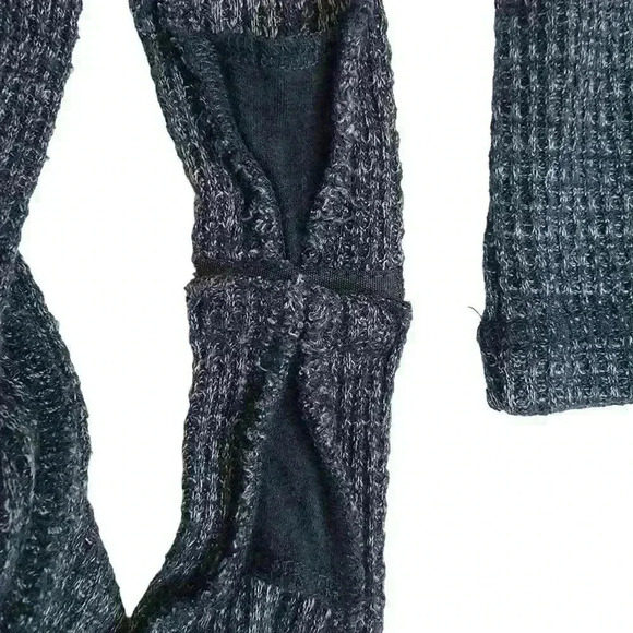 Free People Keep Your Cool Charcoal Gray Waffle Henley Bodysuit Size S - Picture 12 of 13